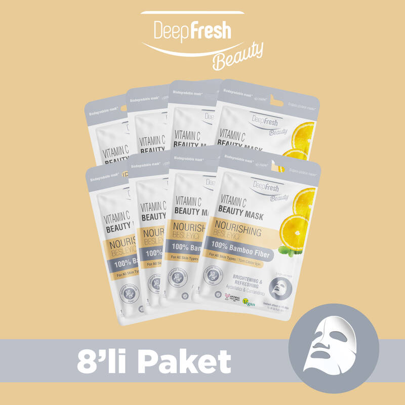 Aydınlatıcı Kağıt Maske 8 Adet | C Vitamini | Canlandırıcı