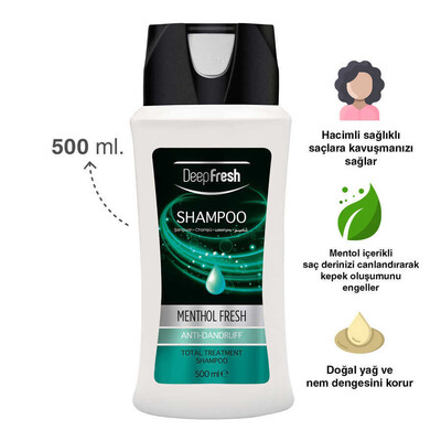 Deep Fresh Şampuan Mentol Kepekli Saçlar 500 ml - Thumbnail