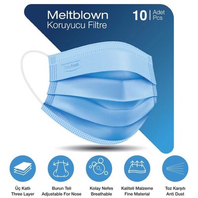 Deep Fresh 3 Katlı Telli Cerrahi Maske 10 Adet (4)