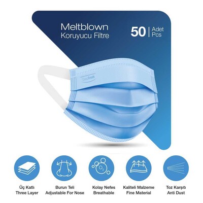 Deep Fresh 3 Katlı Telli Cerrahi Maske 50 Adet (7)