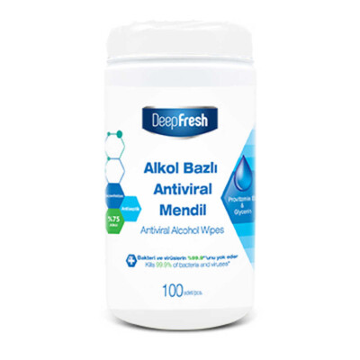 Deep Fresh - Deep Fresh Alkollü Antiviral Islak Mendil Kutulu 100 Yaprak