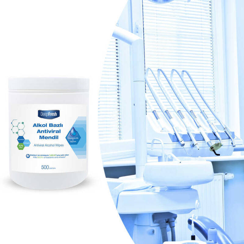 Deep Fresh Alkollü Antiviral Islak Mendil Hijyen Kovası 500 Yaprak