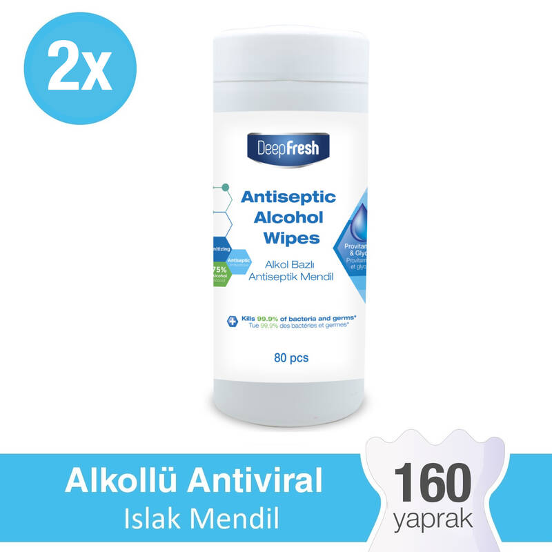 Deep Fresh Alkollü Antiviral Kutulu Islak Mendil 2 x 80 Yaprak