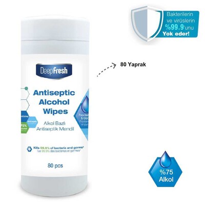 Deep Fresh Alkollü Antiviral Kutulu Islak Mendil 80 Yaprak (5)