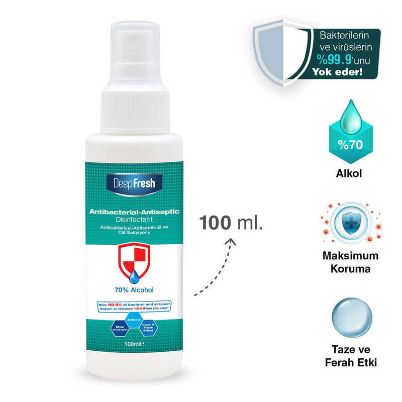 Deep Fresh Antiseptik-Antibakteriyel Sprey Dezenfektan 100 ml