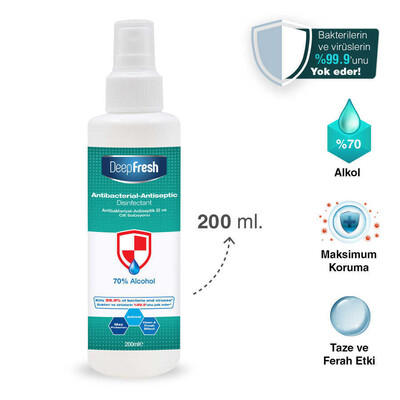 Deep Fresh Antiseptik-Antibakteriyel Sprey Dezenfektan 200 ml - Thumbnail