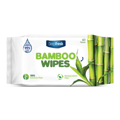 Deep Fresh Bamboo Islak Mendil 60 Yaprak - Thumbnail