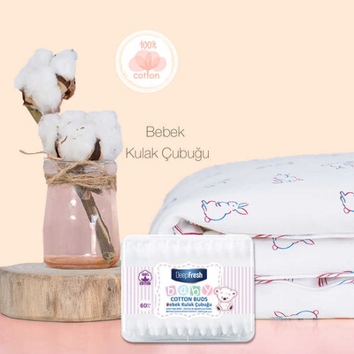 Deep Fresh Bebek Pamuklu Kulak Temizleme Çubuğu 60 Adet (3)