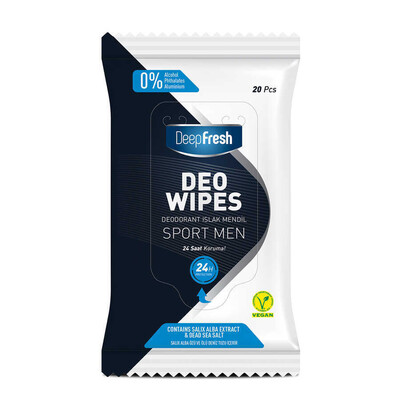 Deep Fresh Deodorant Mendil Sport Men 20 Yaprak (1)