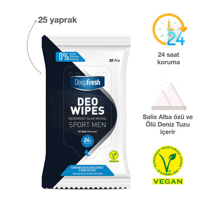 Deep Fresh Deodorant Mendil Sport Men 20 Yaprak (2)