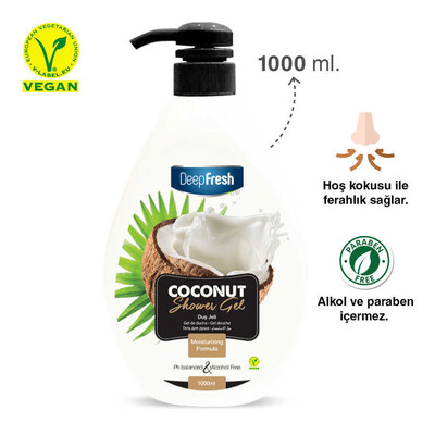 Deep Fresh Duş Jeli Coconut 1 lt - Thumbnail