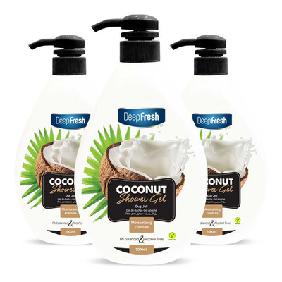 Deep Fresh Duş Jeli Coconut 3 x 1 lt - Thumbnail