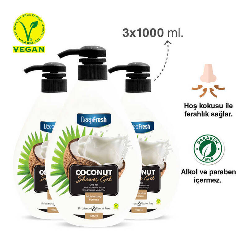 Deep Fresh Duş Jeli Coconut 3 x 1 lt