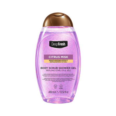 Deep Fresh - Deep Fresh Duş jeli Scrub Pembe Kapaklı 400 ml