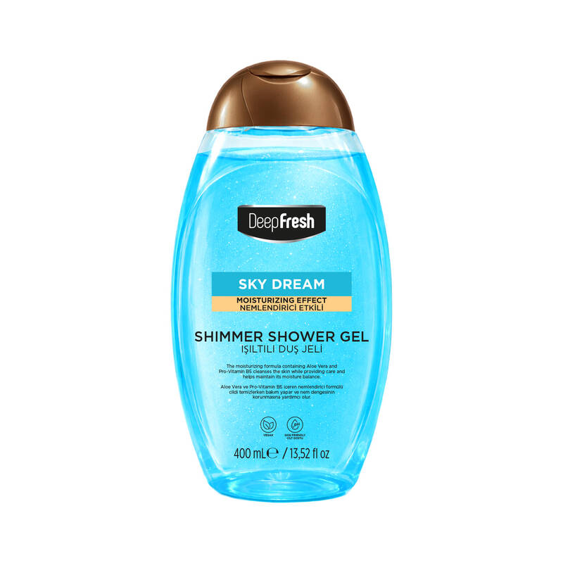 Deep Fresh Duş Jeli Shimmer Mavi Kapaklı 400 ml
