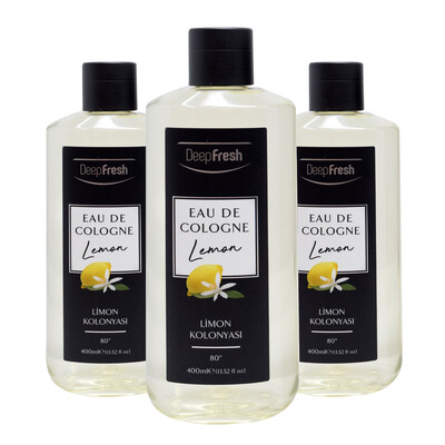 Deep Fresh - Deep Fresh Eau De Cologne 80 Derece Limon Kolonya 3 x 400 ml