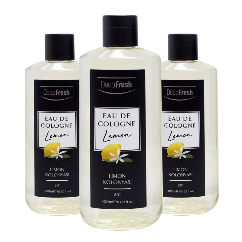 Deep Fresh Eau De Cologne 80 Derece Limon Kolonya 3 x 400 ml