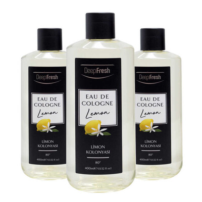 Deep Fresh Eau De Cologne 80 Derece Limon Kolonya 3 x 400 ml - Thumbnail
