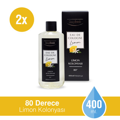 Deep Fresh - Deep Fresh Eau De Cologne 80 Derece Limon Kolonyası 2 x 400 ml