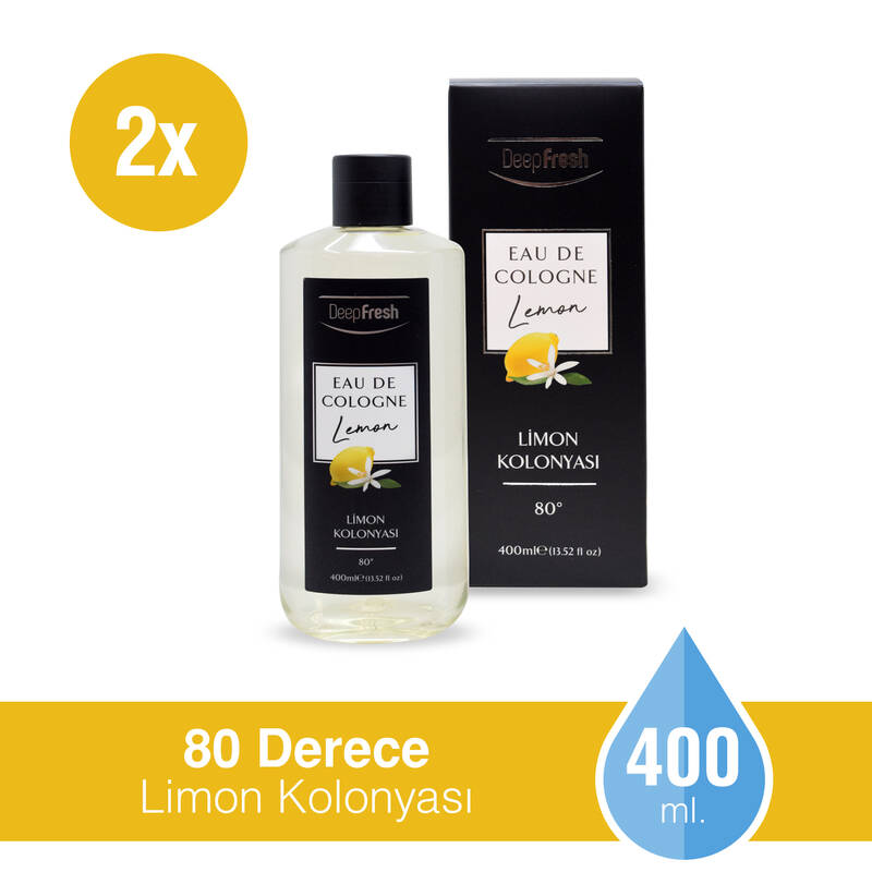 Deep Fresh Eau De Cologne 80 Derece Limon Kolonyası 2 x 400 ml