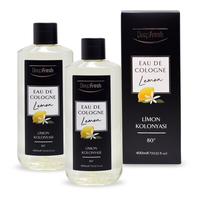 Deep Fresh Eau De Cologne 80 Derece Limon Kolonyası 2 x 400 ml - Thumbnail