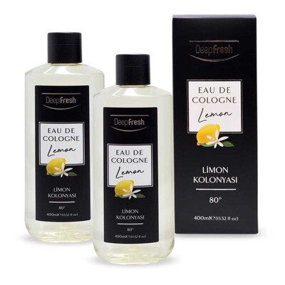 Deep Fresh Eau De Cologne 80 Derece Limon Kolonyası 2 x 400 ml - Thumbnail