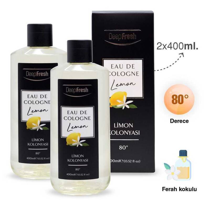 Deep Fresh Eau De Cologne 80 Derece Limon Kolonyası 2 x 400 ml