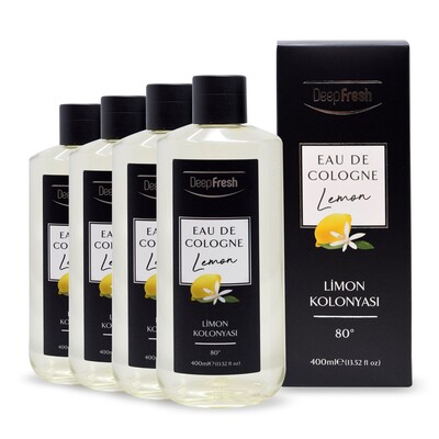 Deep Fresh Eau De Cologne 80 Derece Limon Kolonyası 4 x 400 ml - Thumbnail