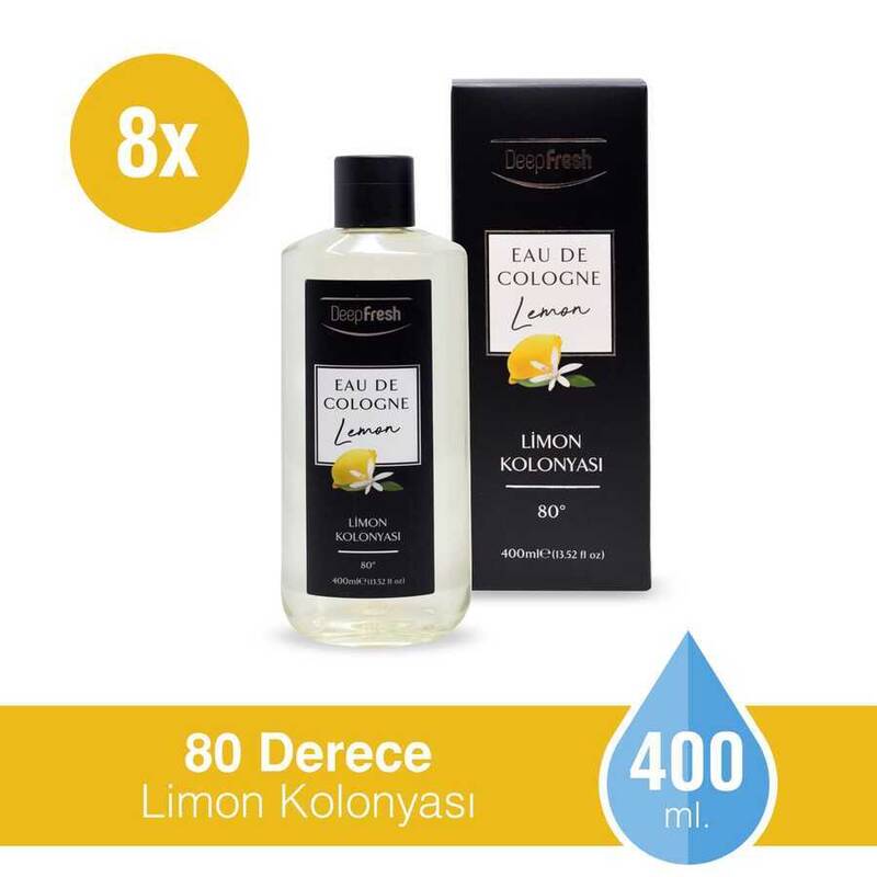 Deep Fresh Eau De Cologne 80 Derece Limon Kolonyası 8 x 400 ml