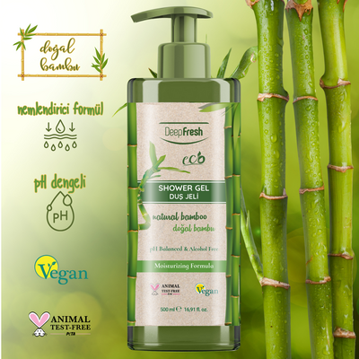 Deep Fresh Eco Serisi Doğal Bambu Duş Jeli 500 ml - Thumbnail