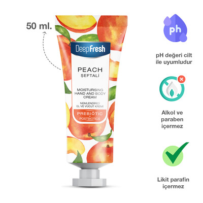 Deep Fresh - Deep Fresh Prebiyotik Nemlendirici El Ve Vücut Kremi Şeftali 50 ml (1)