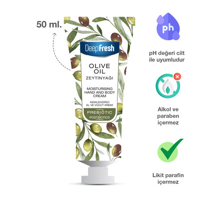 Deep Fresh - Deep Fresh Prebiyotik Nemlendirici El Ve Vücut Kremi Zeytinyağı 50 ml (1)