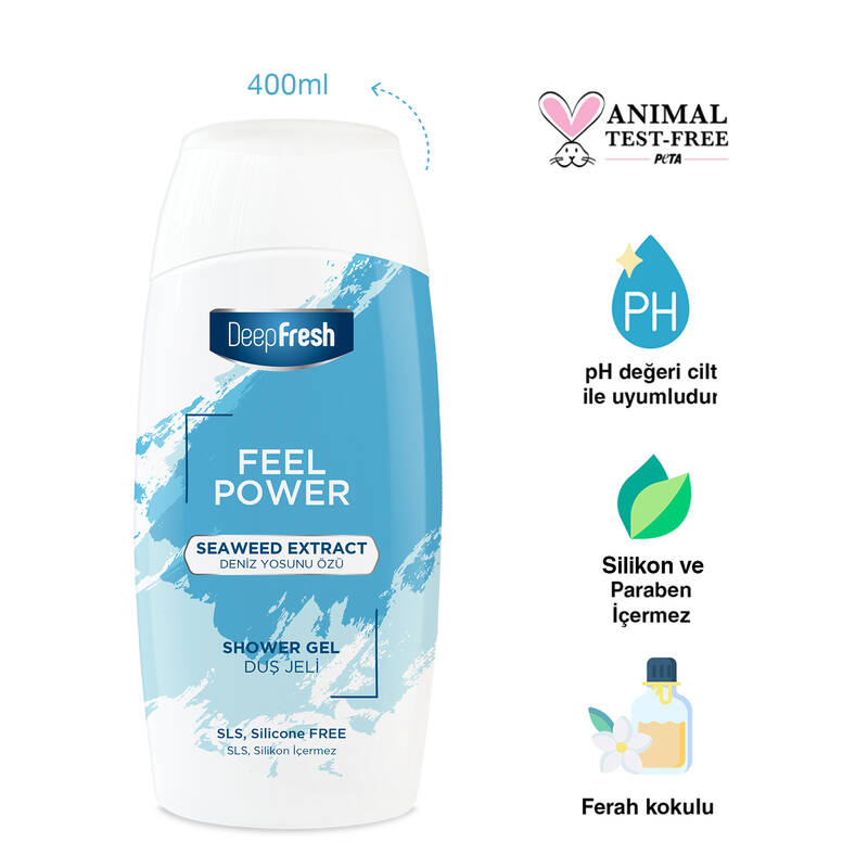 Deep Fresh Feel Power Duş Jeli Deniz Yosunu Özü 400ml
