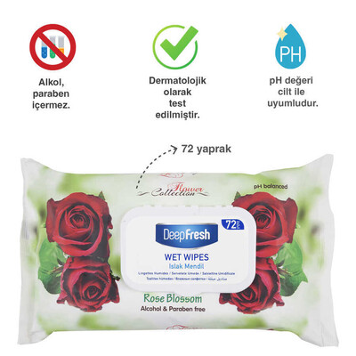 Deep Fresh Flower Collection Islak Mendil Gül Çiçeği 72 Yaprak (2)
