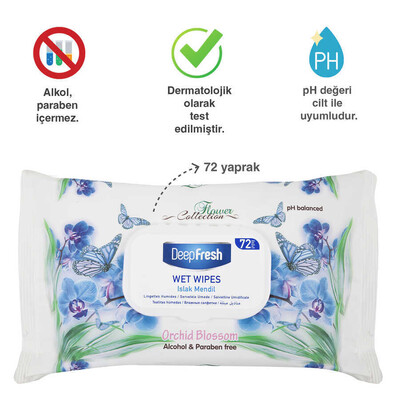 Deep Fresh Flower Collection Islak Mendil Orkide Çiçeği 72 Yaprak (2)