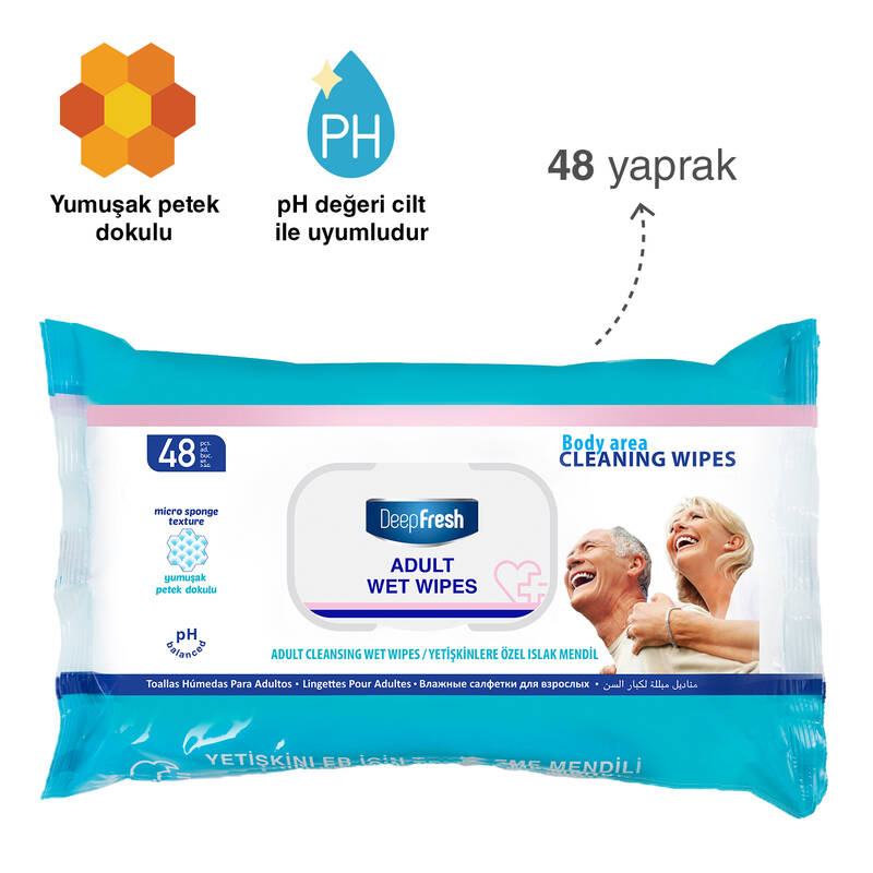 Deep Fresh Yetişkin Vücut Temizleme Mendili 48 Yaprak