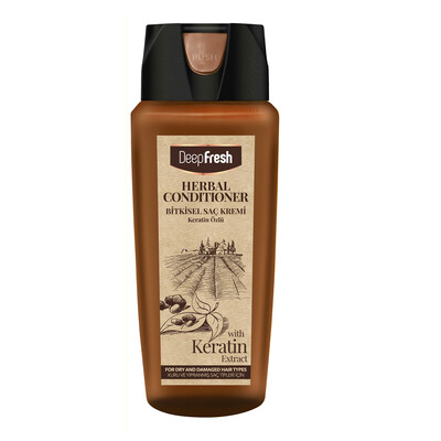 Deep Fresh Herbal Bitkisel Saç Kremi Keratin Özlü Kuru & Yıpranmış Saçlar 500 ml - Thumbnail