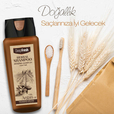 Deep Fresh Herbal Bitkisel Şampuan Argan Yağı Özlü Yıpranmış Saçlar 500 ml - Thumbnail