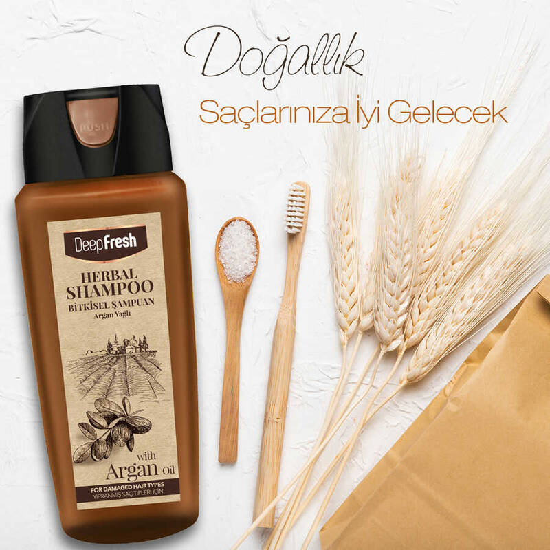 Deep Fresh Herbal Bitkisel Şampuan Argan Yağı Özlü Yıpranmış Saçlar 500 ml