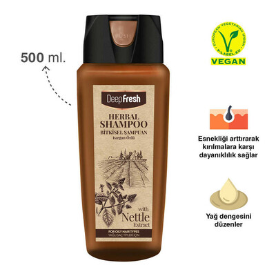 Deep Fresh Herbal Bitkisel Şampuan Isırgan Otu Özlü Yağlı Saçlar 500 ml - Thumbnail