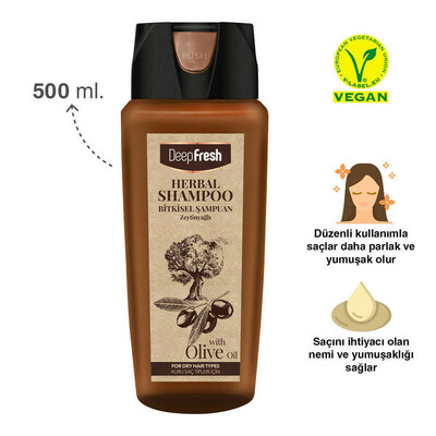 Deep Fresh Herbal Bitkisel Şampuan Zeytinyağı Özlü Kuru Saçlar 500 ml - Thumbnail