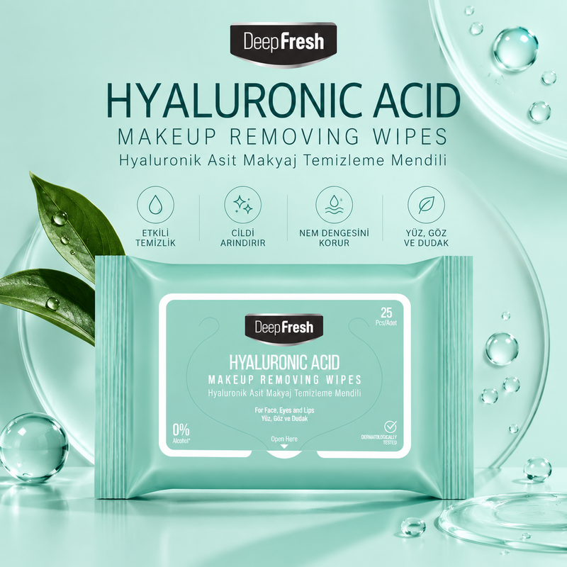 Deep Fresh Hyalüronik Asitli Makyaj Temizleme Mendili 25 Yaprak