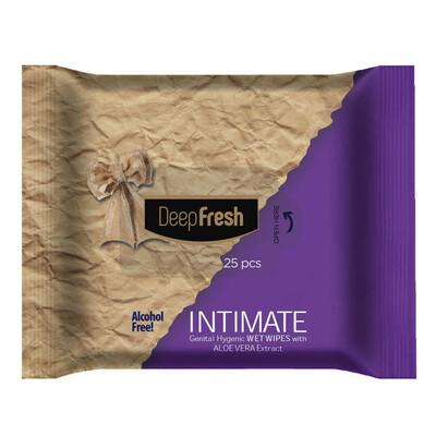 Deep Fresh - Deep Fresh Intimate Genital Bölge Temizleme Mendili Aloevera 25 Yaprak