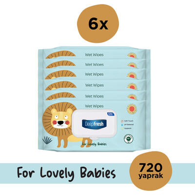 Deep Fresh - Deep Fresh Islak Mendil Lovely Babies Aslan 6 x 120 Yaprak