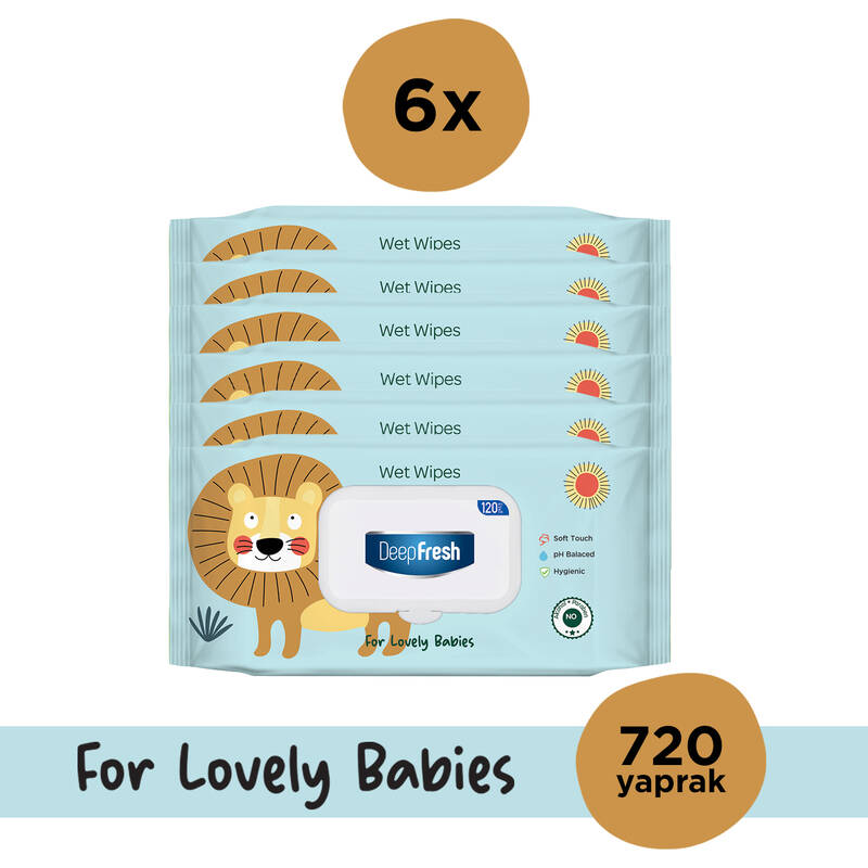 Deep Fresh Islak Mendil Lovely Babies Aslan 6 x 120 Yaprak