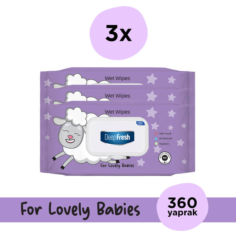 Deep Fresh Islak Mendil Lovely Babies Kuzu 3 x 120 Yaprak