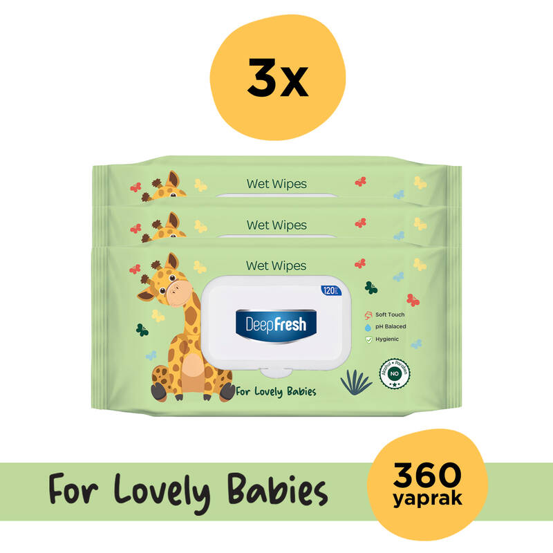 Deep Fresh Islak Mendil Lovely Babies Zürafa 3 x 120 Yaprak