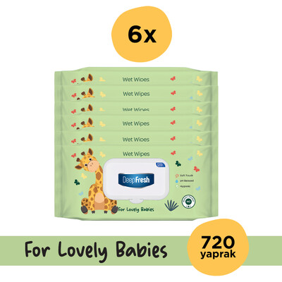 Deep Fresh - Deep Fresh Islak Mendil Lovely Babies Zürafa 6 x 120 Yaprak