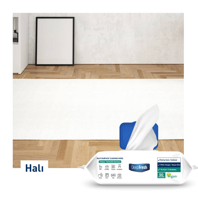Deep Fresh İz Bırakmaz Yüzey Temizlik Havlusu Karbonat & Beyaz Sirke 50 Yaprak 24 Adet