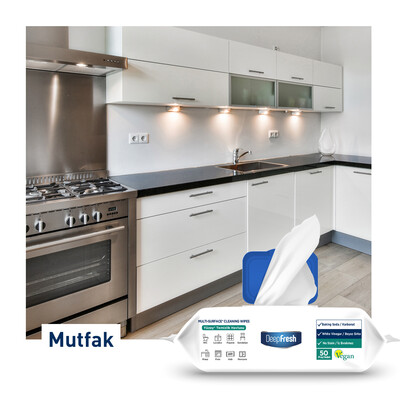 Deep Fresh İz Bırakmaz Yüzey Temizlik Havlusu Karbonat & Beyaz Sirke 50 Yaprak 3 Adet - Thumbnail